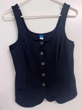 Old Navy Black Button-Front Scoop Neck Tank